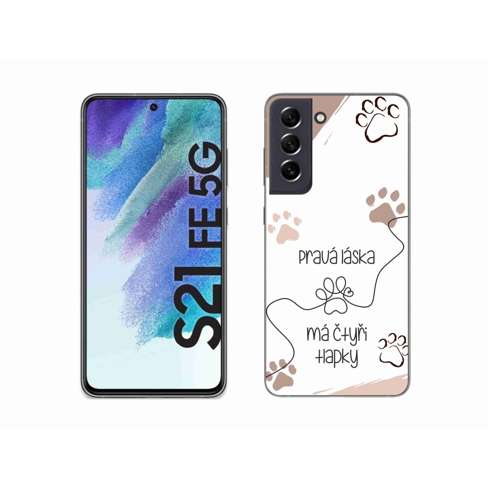 Gelový kryt mmCase na Samsung Galaxy S21 FE 5G - psí motiv 1 bílé pozadí