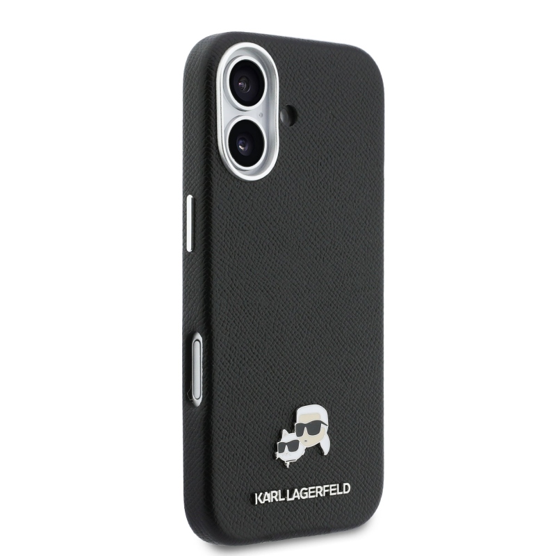 Karl Lagerfeld PU Karl and Choupette Heads Pins MagSafe Zadní Kryt pro iPhone 17 Black