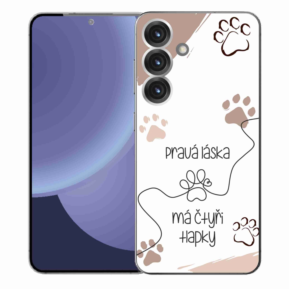 Gelový kryt mmCase na Samsung Galaxy S25+ - psí motiv 1 bílé pozadí