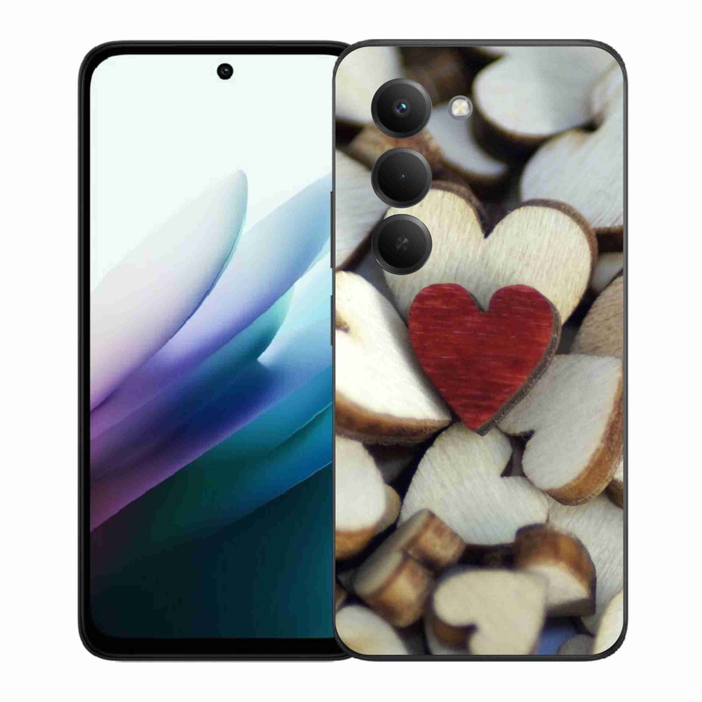 Gelový kryt mmCase na Xiaomi Redmi 15 4G/5G (171mm) - gravírované červené srdce 