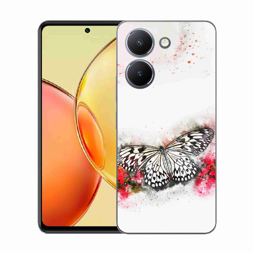 Gelový kryt mmCase na Vivo Y36 - černobílý motýl