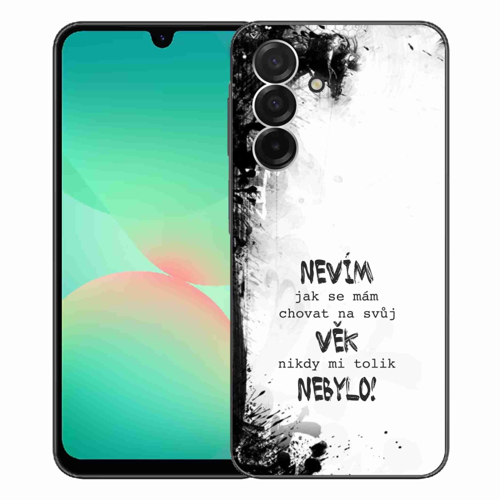 Gelový kryt mmCase na Samsung Galaxy A26 5G - vtipný text 14 bílé pozadí