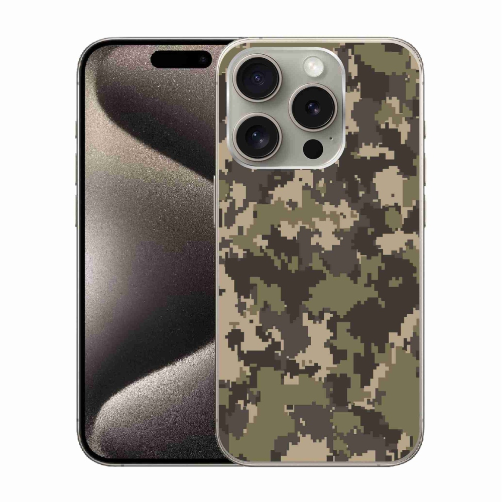 Gelový kryt mmCase na iPhone 15 Pro - maskáčový vzor 12