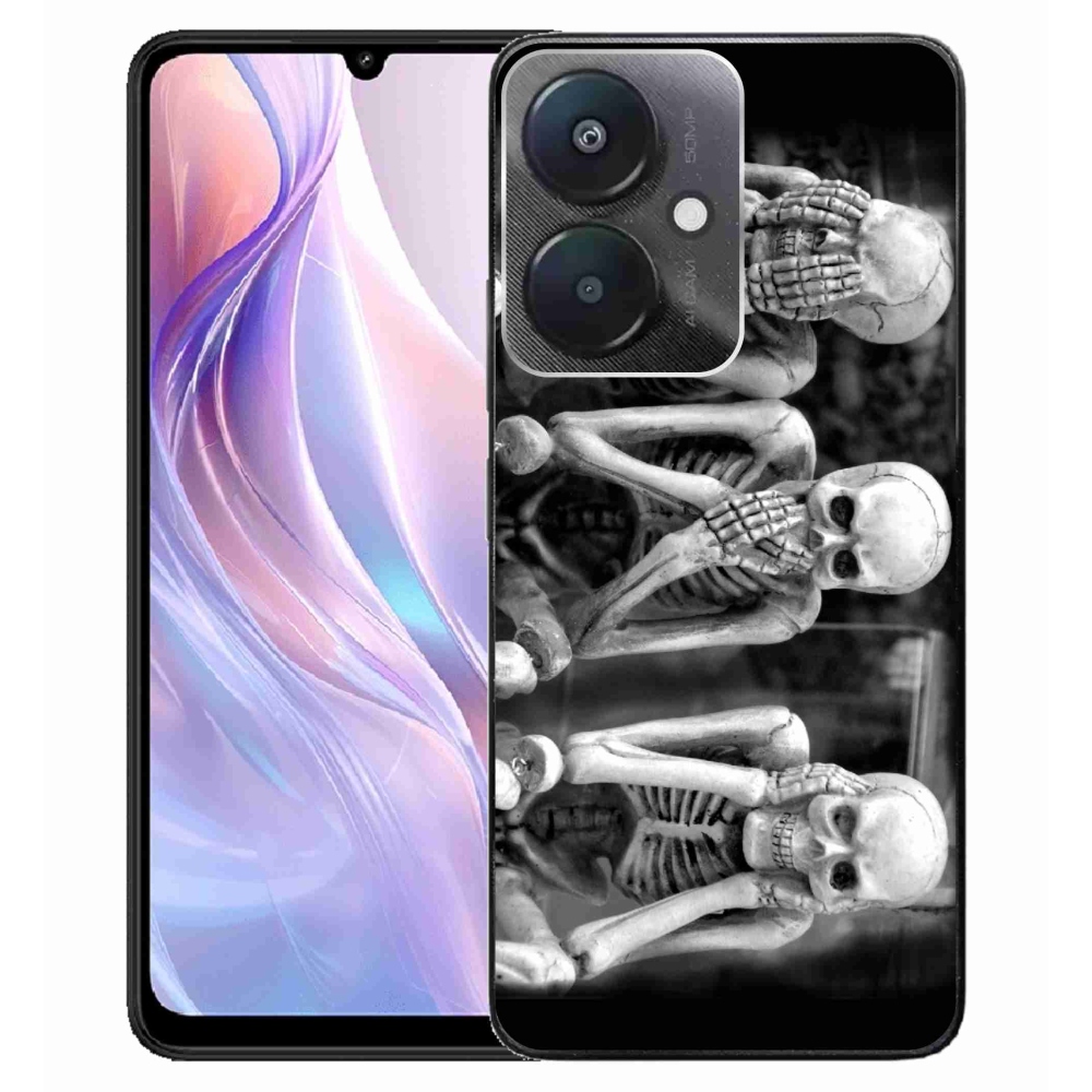 Gelový kryt mmCase na Xiaomi Redmi 13C 5G - kostlivci