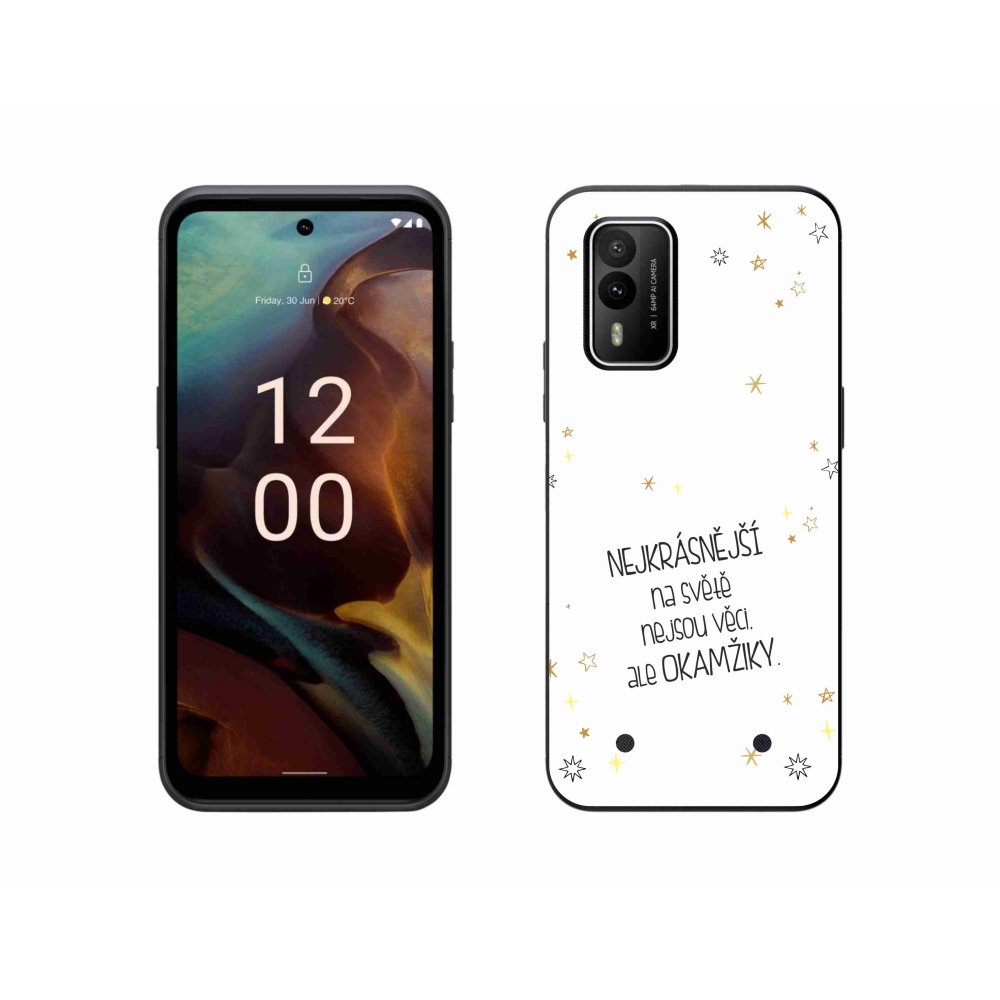 Gelový kryt mmCase na Nokia XR21 - citát 4 bílé pozadí