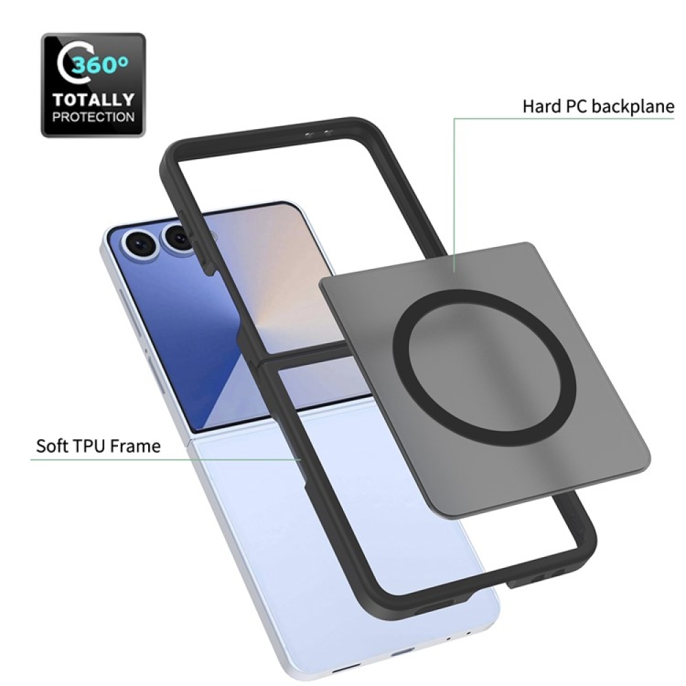 Skin gelový obal s pevnými zády a podporou MagSafe na Samsung Galaxy Z Flip7 5G - černý