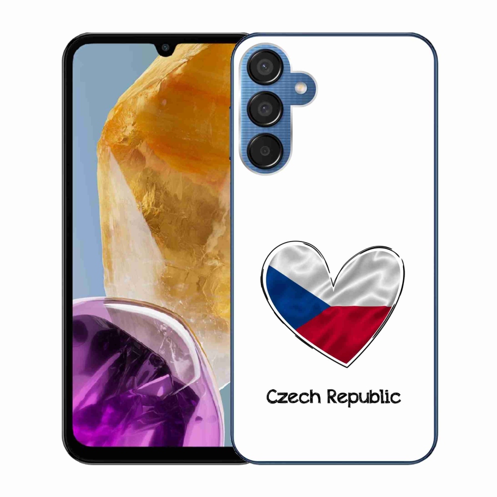 Gelový kryt mmCase na Samsung Galaxy M15 5G - vlajka srdce bílé pozadí