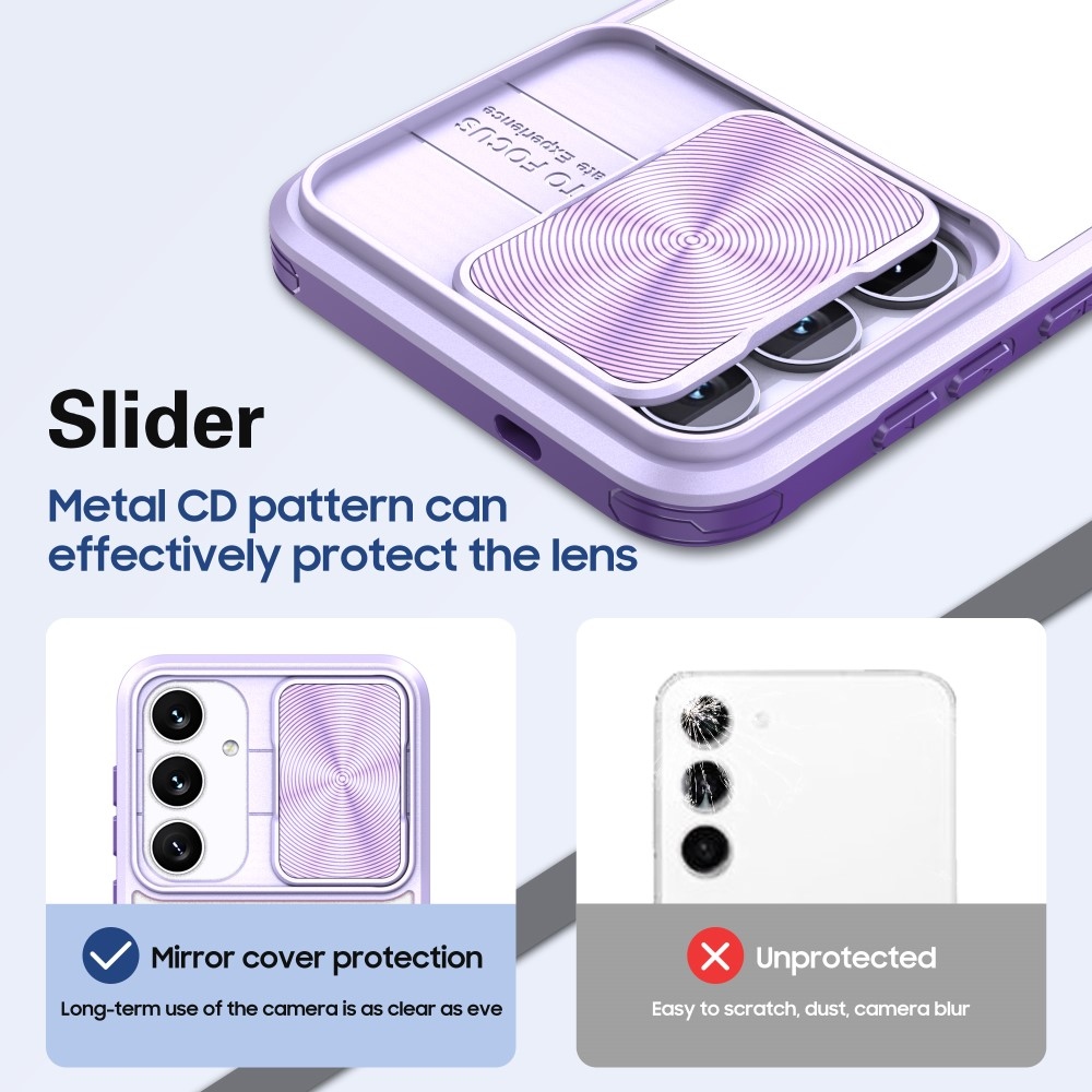 Backplate odolný kryt s krytkou fotoaparátu na Samsung Galaxy S25+ - fialový