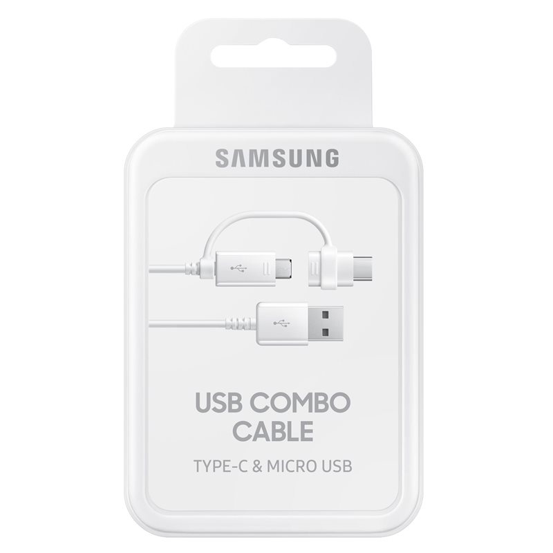 EP-DG930DWE Samsung Combo microUSB Datový Kabel s redukcí USB-C 1.5m White