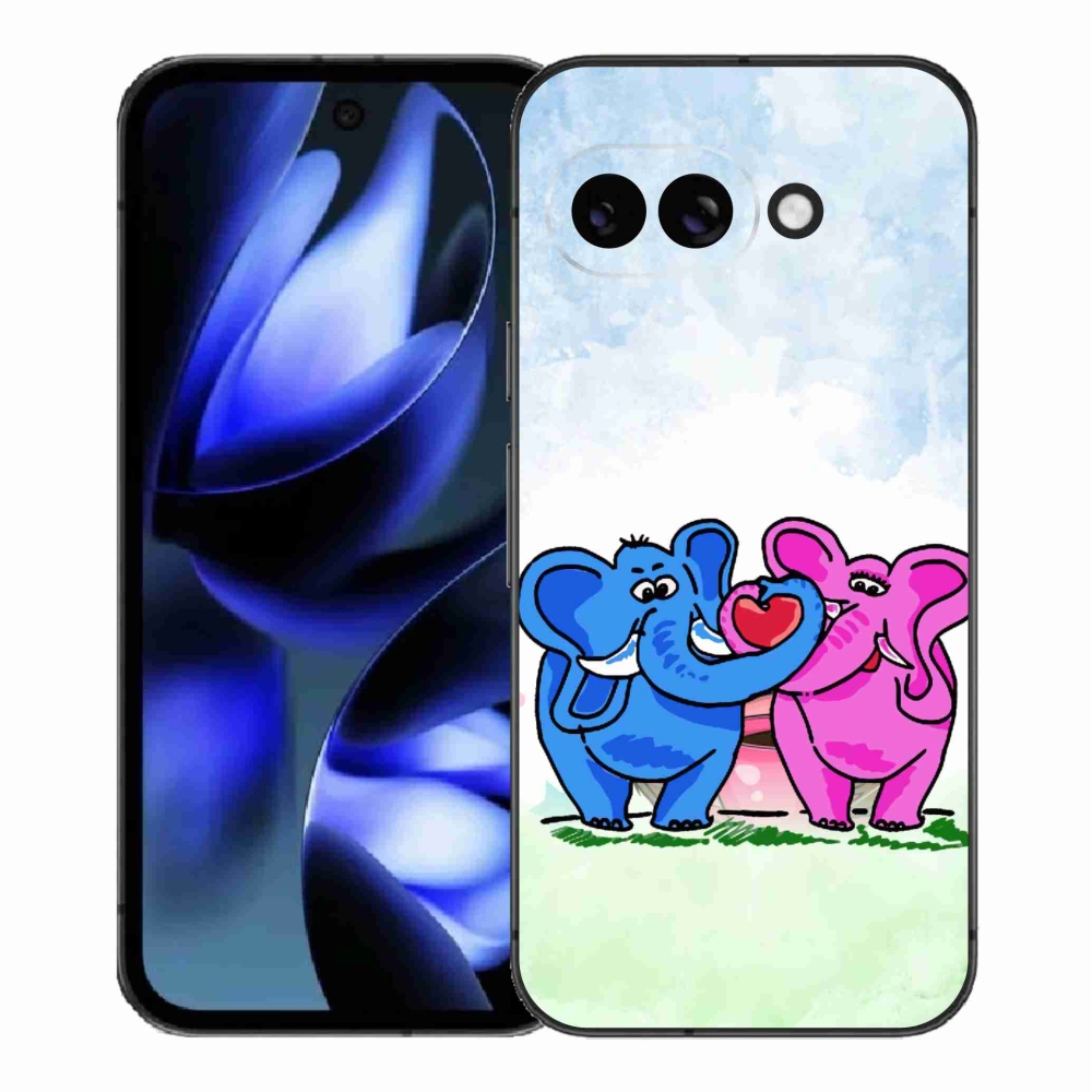 Gelový kryt mmCase na Google Pixel 9a - zamilovaní sloni