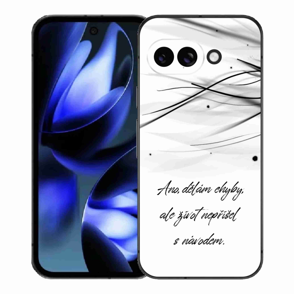 Gelový kryt mmCase na Google Pixel 9a - citát bílé pozadí