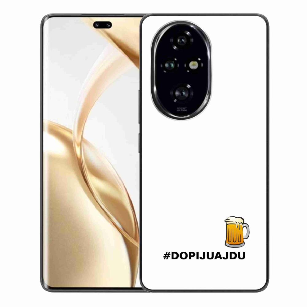 Gelový kryt mmCase na Honor 200 Pro 5G - pivní motiv 1 bílé pozadí