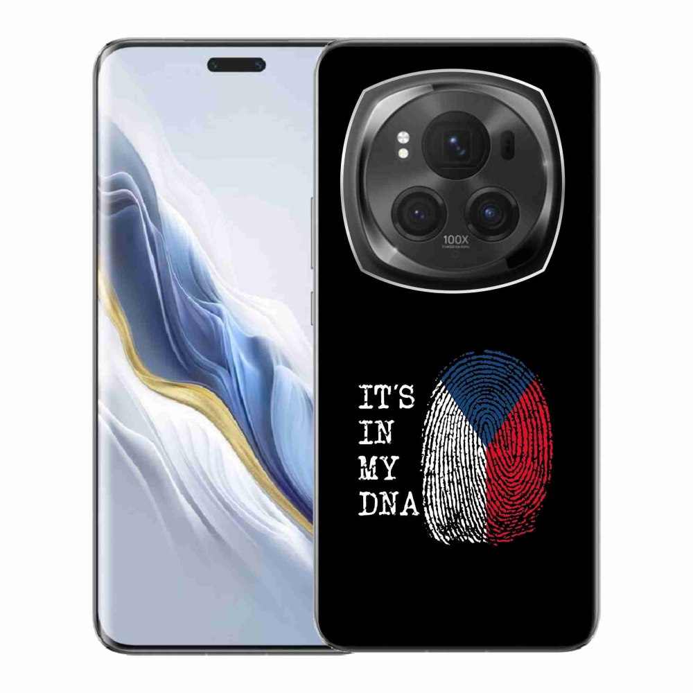 Gelový kryt mmCase na Honor Magic 6 Pro 5G - vlajka otisk prstu černé pozadí
