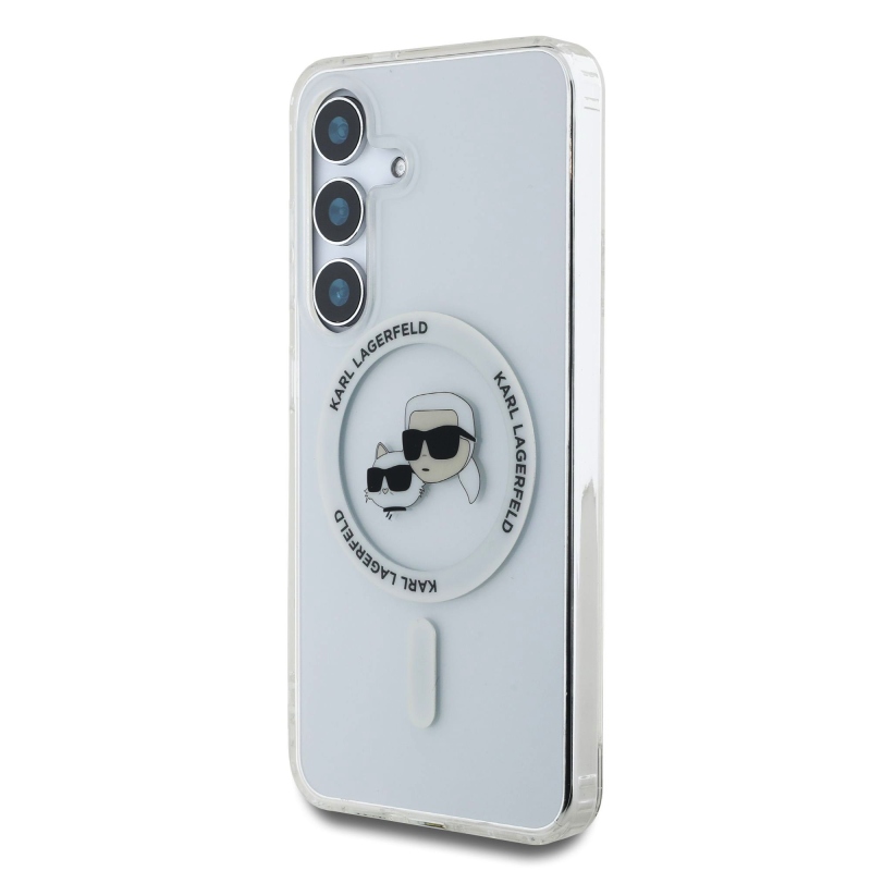 Karl Lagerfeld IML K&CH Heads MagSafe Zadní Kryt pro Samsung Galaxy S25+ Transparent