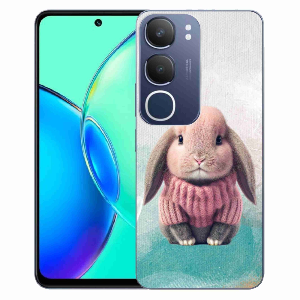 Gelový kryt mmCase na Vivo Y19s - králíček ve svetru