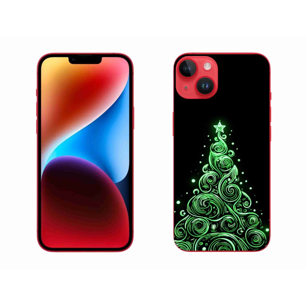 Gelový kryt mmCase na iPhone 14 Plus - neonový vánoční stromek 3