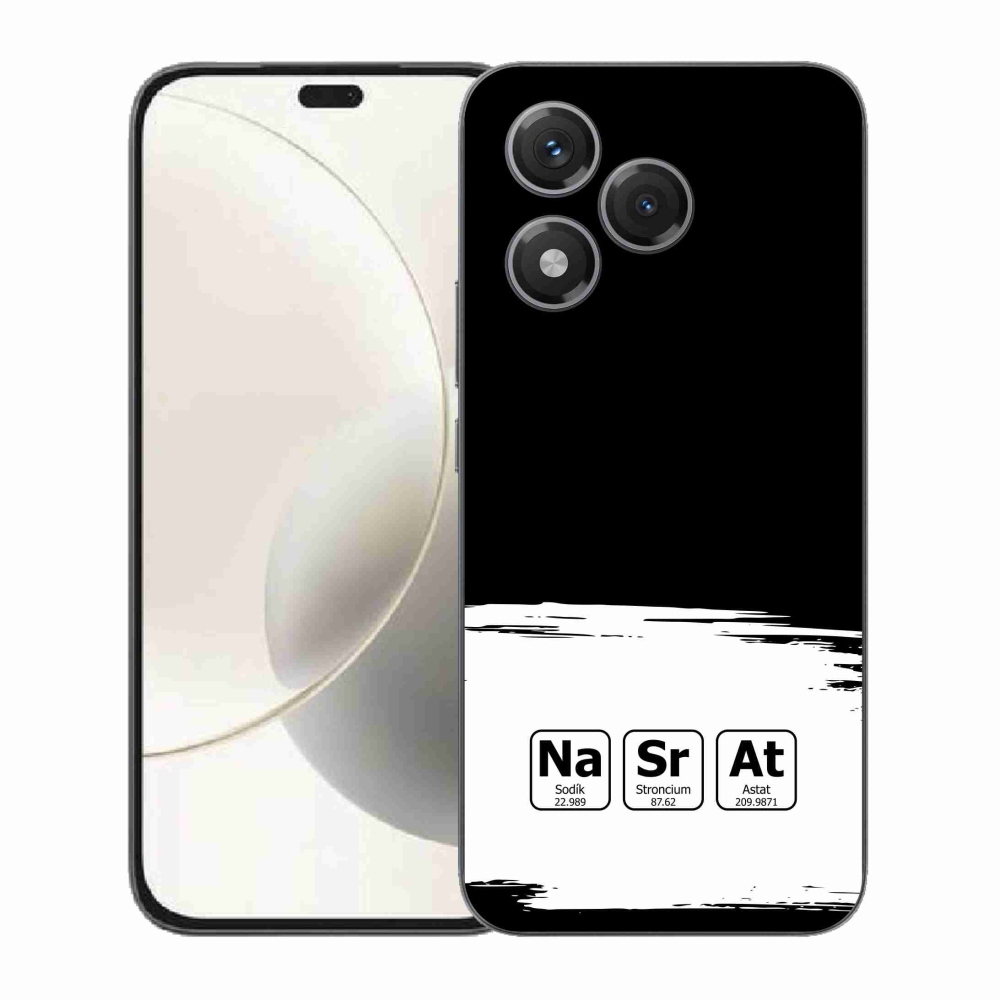Gelový kryt mmCase na Honor 400 Lite - chemické prvky bíločerné pozadí