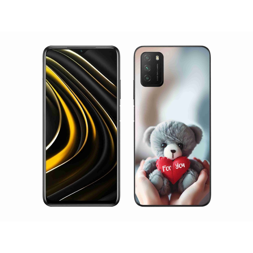 Gelový kryt mmCase na Xiaomi Poco M3 - medvídek pro zamilované