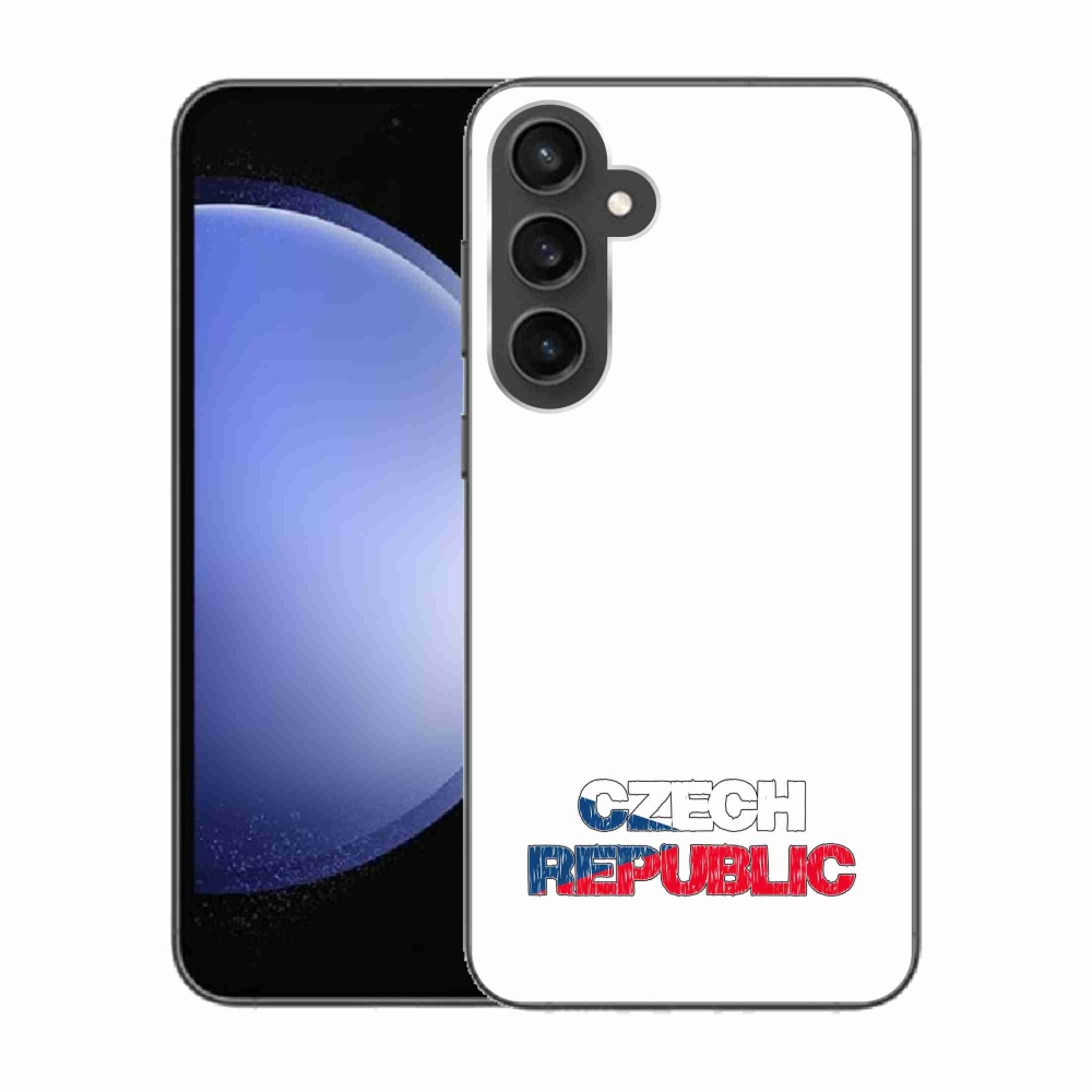 Gelový kryt mmCase na Samsung Galaxy S23 FE - Czech Republic bílé pozadí