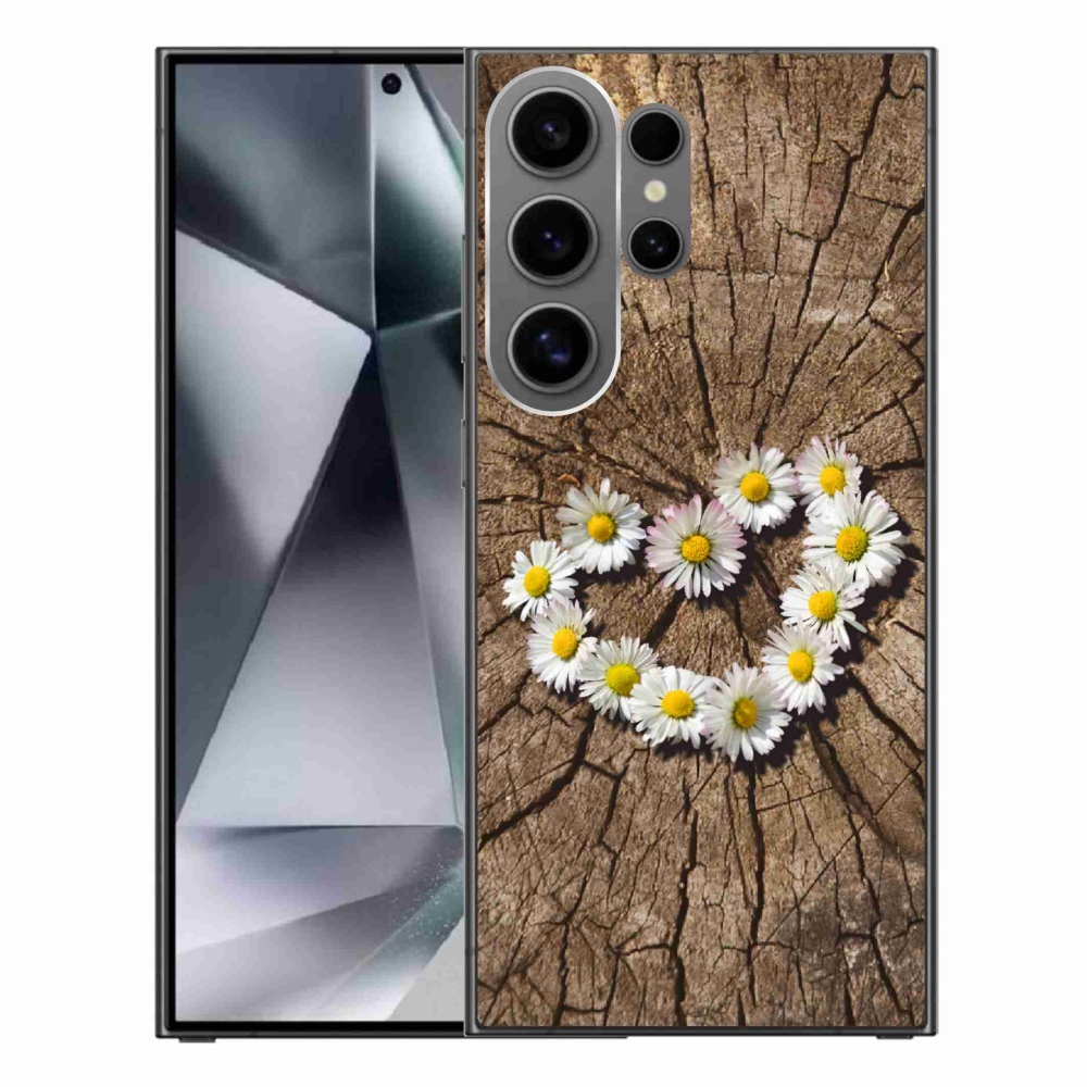 Gelový kryt mmCase na Samsung Galaxy S24 Ultra - srdce z kopretin