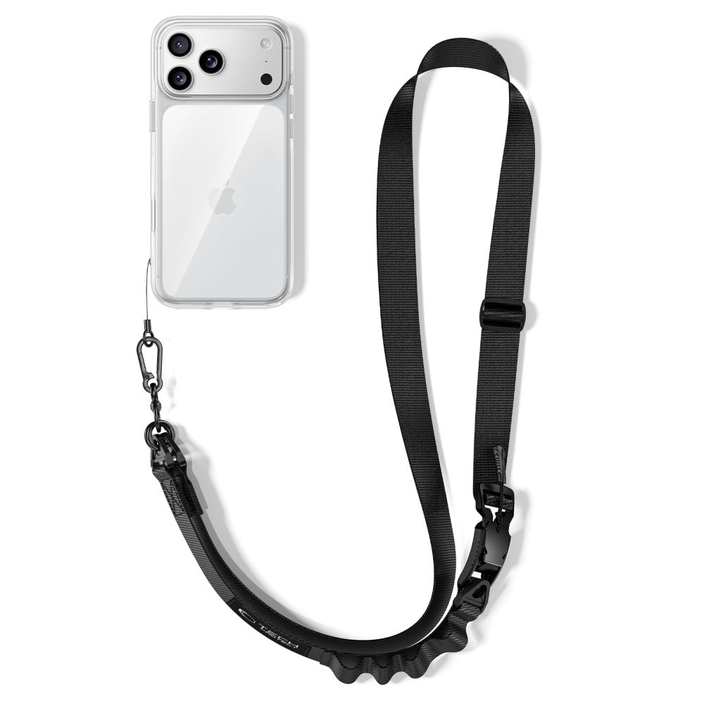 Tech-Protect C9S Rope Crossbody popruh na telefon - černý