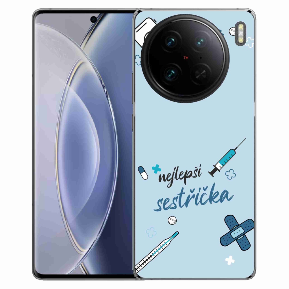 Gelový kryt mmCase na Vivo X90 Pro - nejlepší sestřička modré pozadí