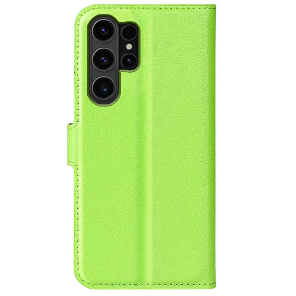 Litchi knížkové pouzdro na Samsung Galaxy S24 Ultra - zelené