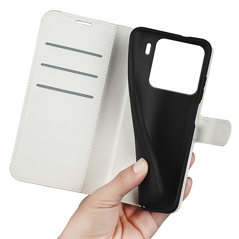 Litchi knížkové pouzdro na Xiaomi 15 - bílé