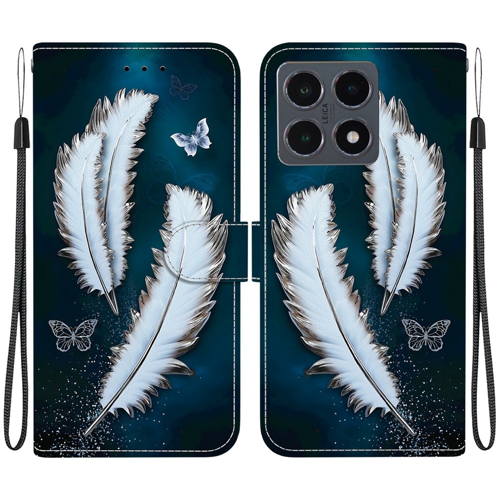 Versatile knížkové pouzdro na Xiaomi 15T - bílá pírka