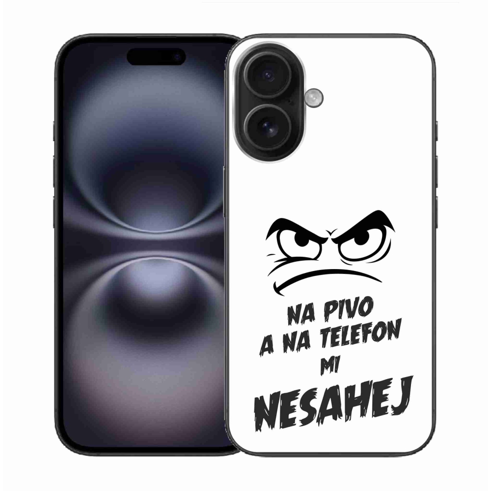 Gelový kryt mmCase na iPhone 16 - pivní motiv 2 bílé pozadí