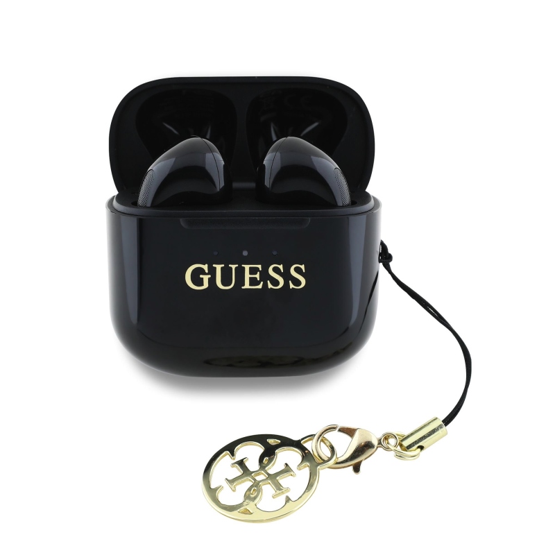 Guess Classic Logo Charm TWS Bezdrátová Sluchátka Black