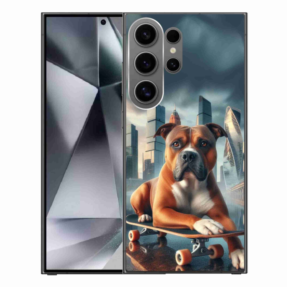 Gelový kryt mmCase na Samsung Galaxy S24 Ultra - pes na skateboardu