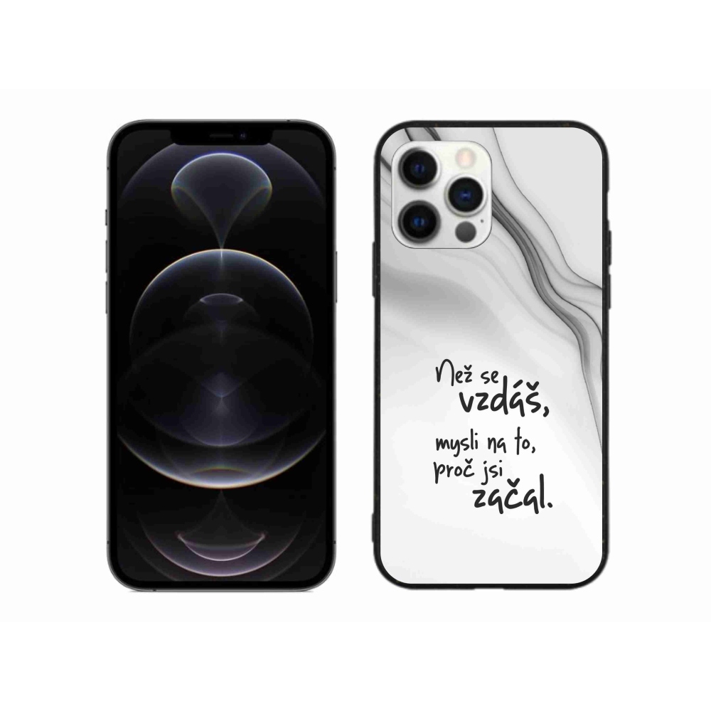 Gelový kryt mmCase na iPhone 12 Pro Max - citát 2 bílé pozadí