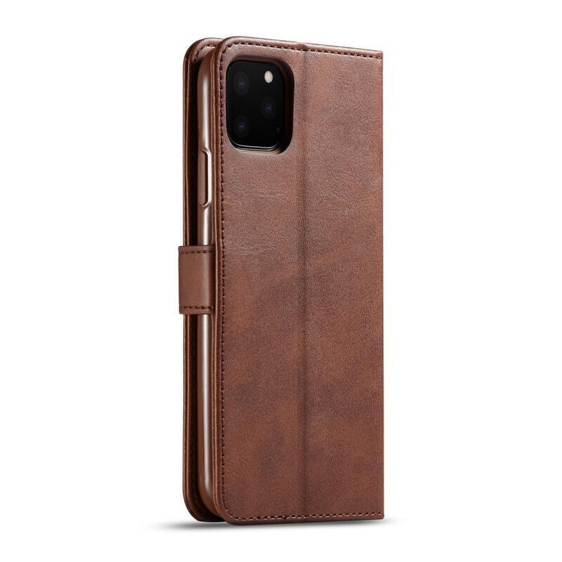 Imeek PU kožené peněženkové pouzdro na mobil Apple iPhone 11 Pro Max 6.5 (2019) - kávové