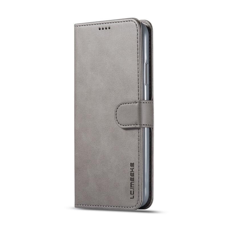 Imeek PU kožené peněženkové pouzdro na mobil Apple iPhone 11 Pro Max 6.5 (2019) - šedé
