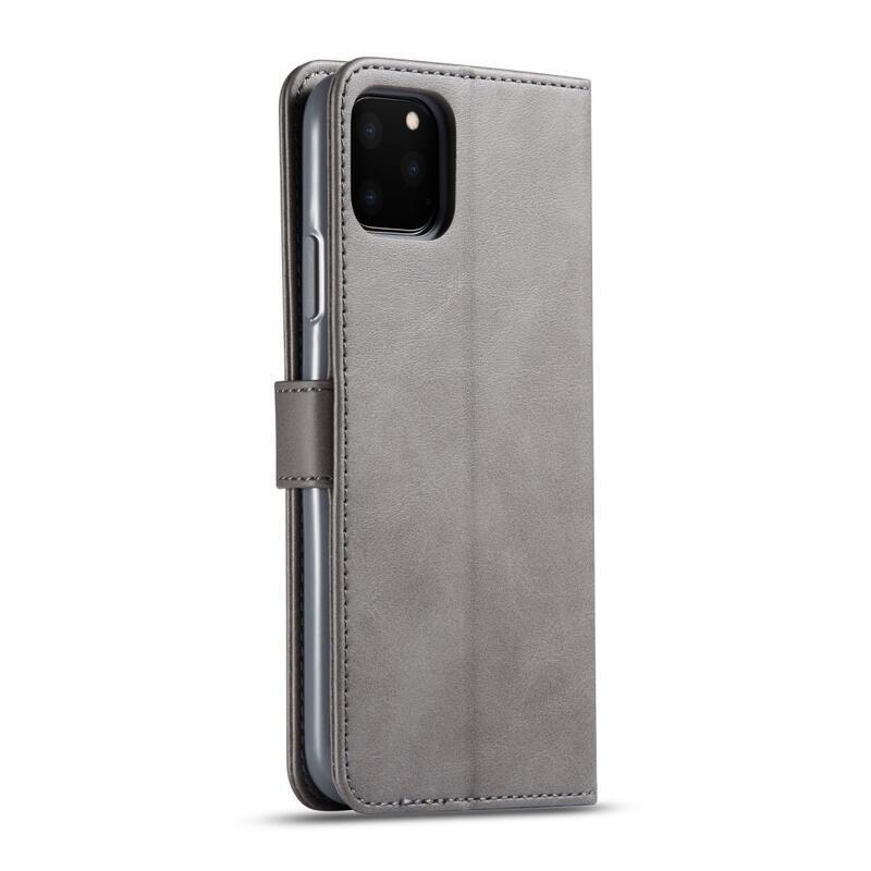 Imeek PU kožené peněženkové pouzdro na mobil Apple iPhone 11 Pro Max 6.5 (2019) - šedé