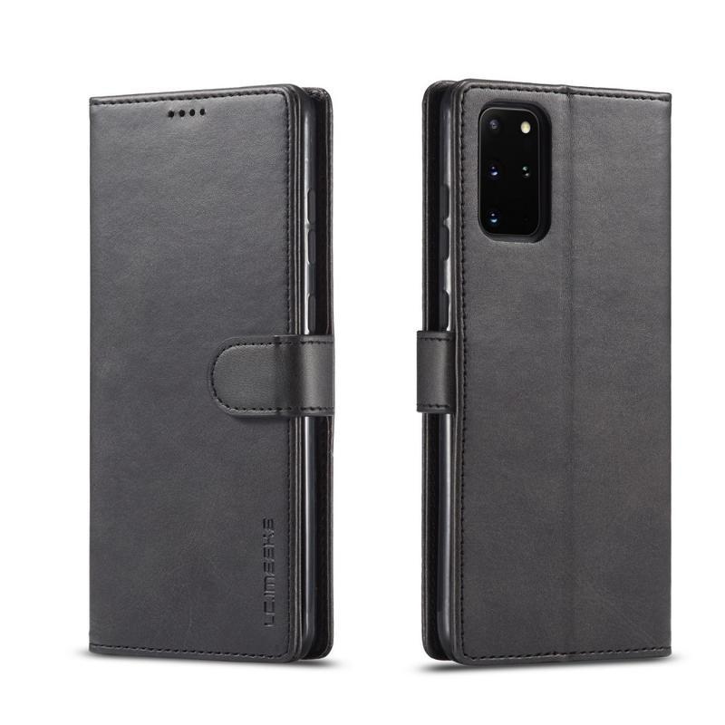 IMEEKE PU kožené peněženkové pouzdro na mobil Samsung Galaxy S20 Plus - černé