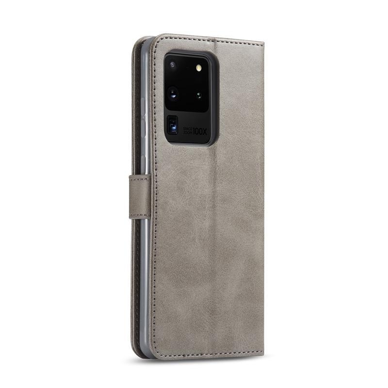IMEEKE PU kožené peněženkové pouzdro na mobil Samsung Galaxy S20 Ultra - šedé