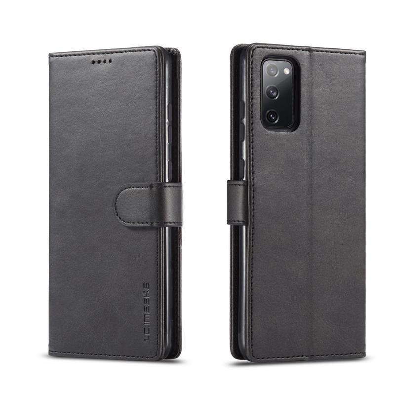 IMEEKE PU kožené peněženkové pouzdro pro mobil Samsung Galaxy S20 FE/S20 FE 5G - černé