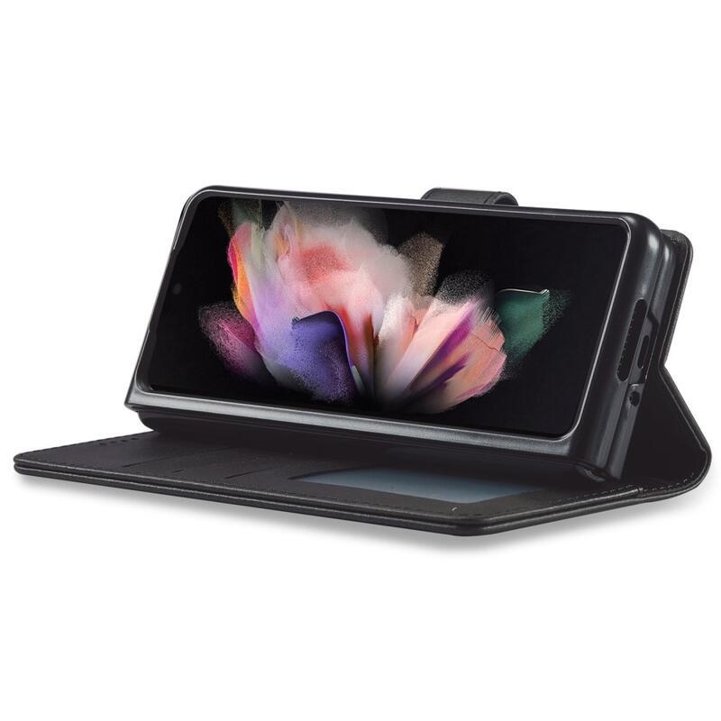 IMEEKE PU kožené pouzdro na mobil Samsung Galaxy Z Fold4 5G - černé