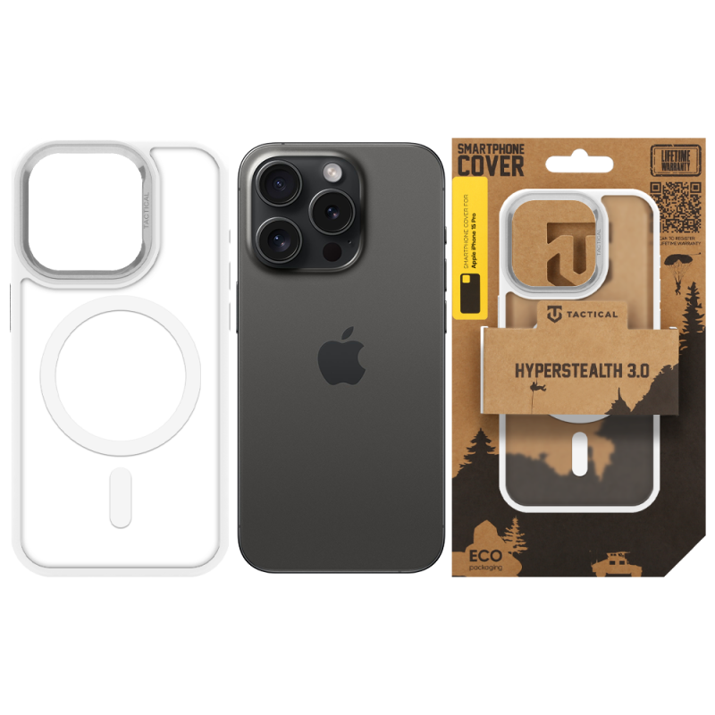 Tactical MagForce Hyperstealth 3.0 Kryt pro Apple iPhone 15 Pro Snow White
