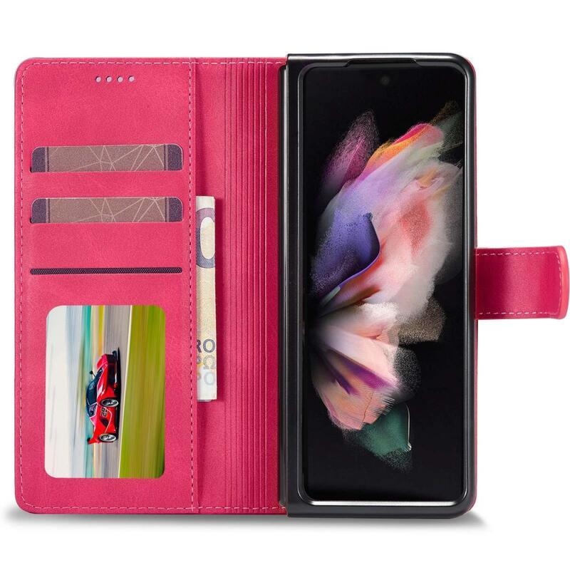 IMK PU kožené pouzdro pro mobil Samsung Galaxy Z Fold4 5G - rose