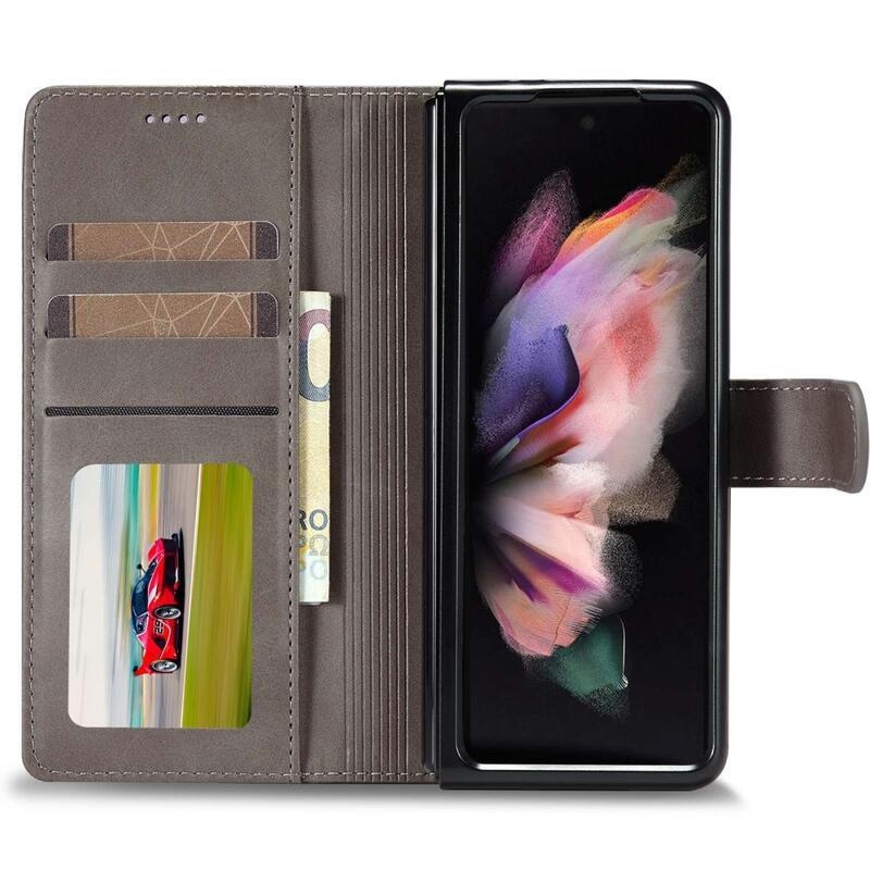 IMK PU kožené pouzdro pro mobil Samsung Galaxy Z Fold4 5G - šedé