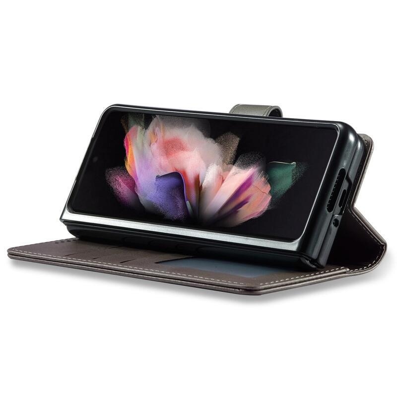 IMK PU kožené pouzdro pro mobil Samsung Galaxy Z Fold4 5G - šedé