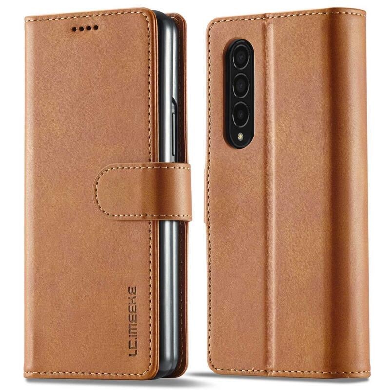 IMK PU kožené pouzdro pro mobil Samsung Galaxy Z Fold4 5G - světlehnědé