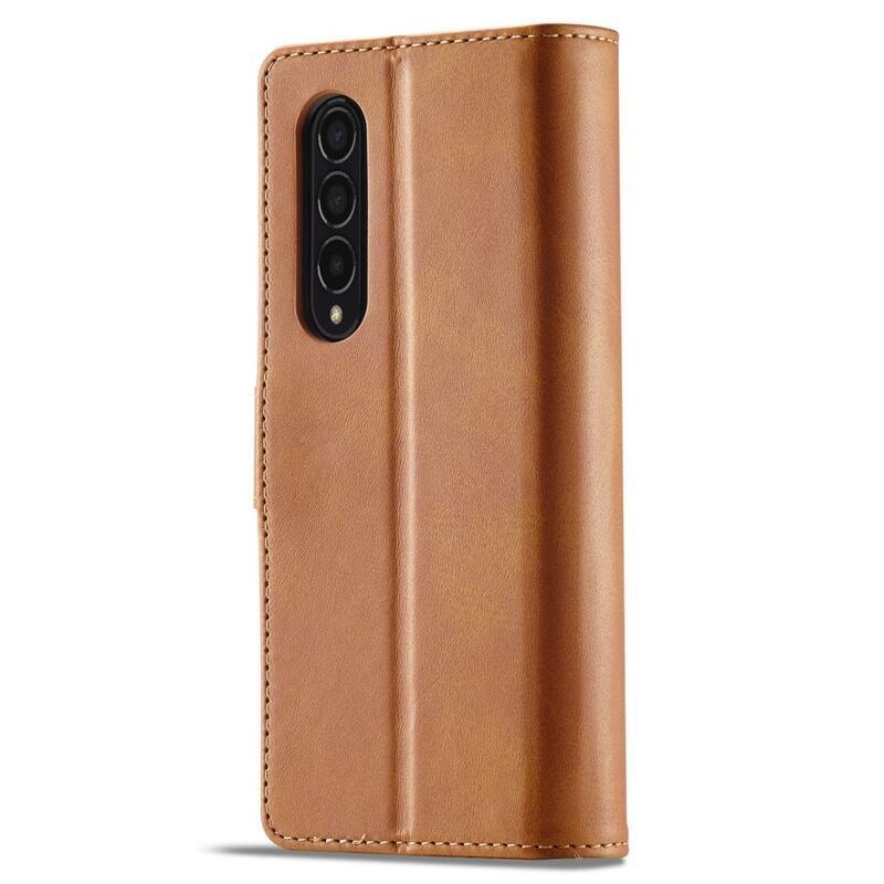 IMK PU kožené pouzdro pro mobil Samsung Galaxy Z Fold4 5G - světlehnědé
