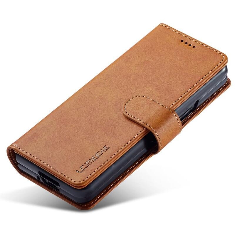 IMK PU kožené pouzdro pro mobil Samsung Galaxy Z Fold4 5G - světlehnědé