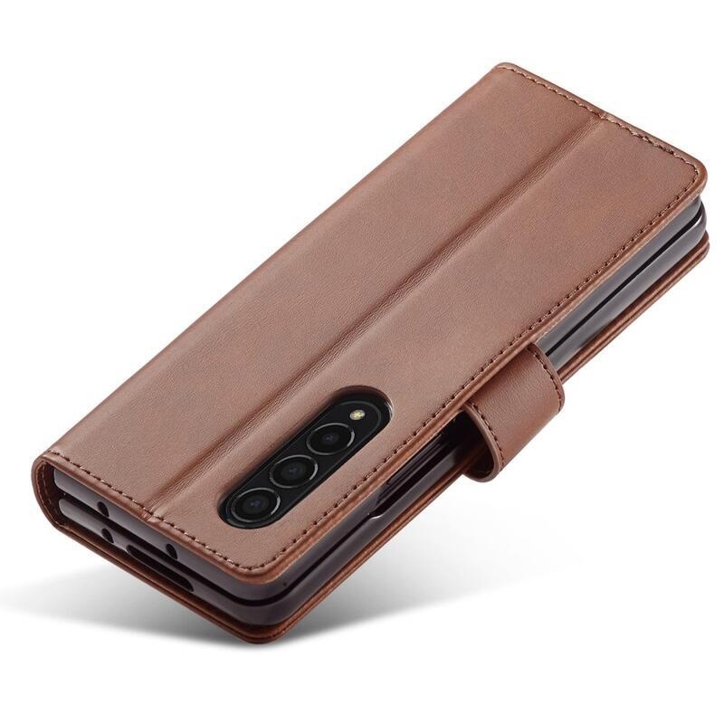 IMK PU kožené pouzdro pro mobil Samsung Galaxy Z Fold4 5G - tmavěhnědé