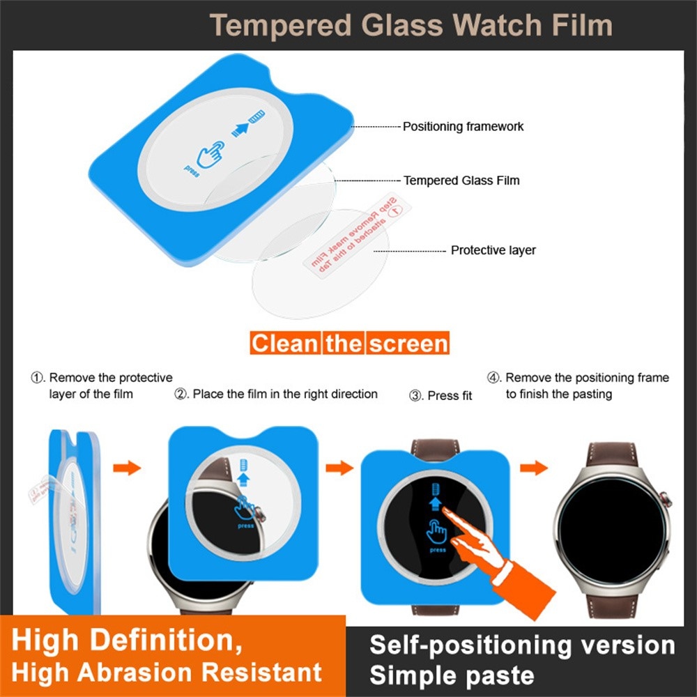 IMK tvrzené sklo na Samsung Galaxy Watch8 44mm s aplikačním rámečkem