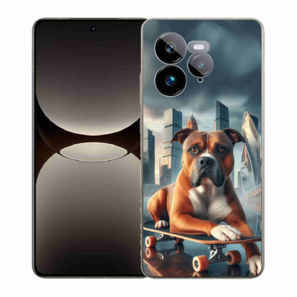 Gelový kryt mmCase na Realme GT 7 Pro 5G - pes na skateboardu